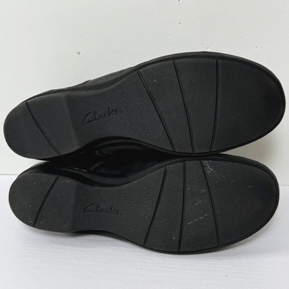 Clarks Whistle Watch Ankle Boots Sz 10 Black Leather Biker Booties 16724 - Picture 9 of 9